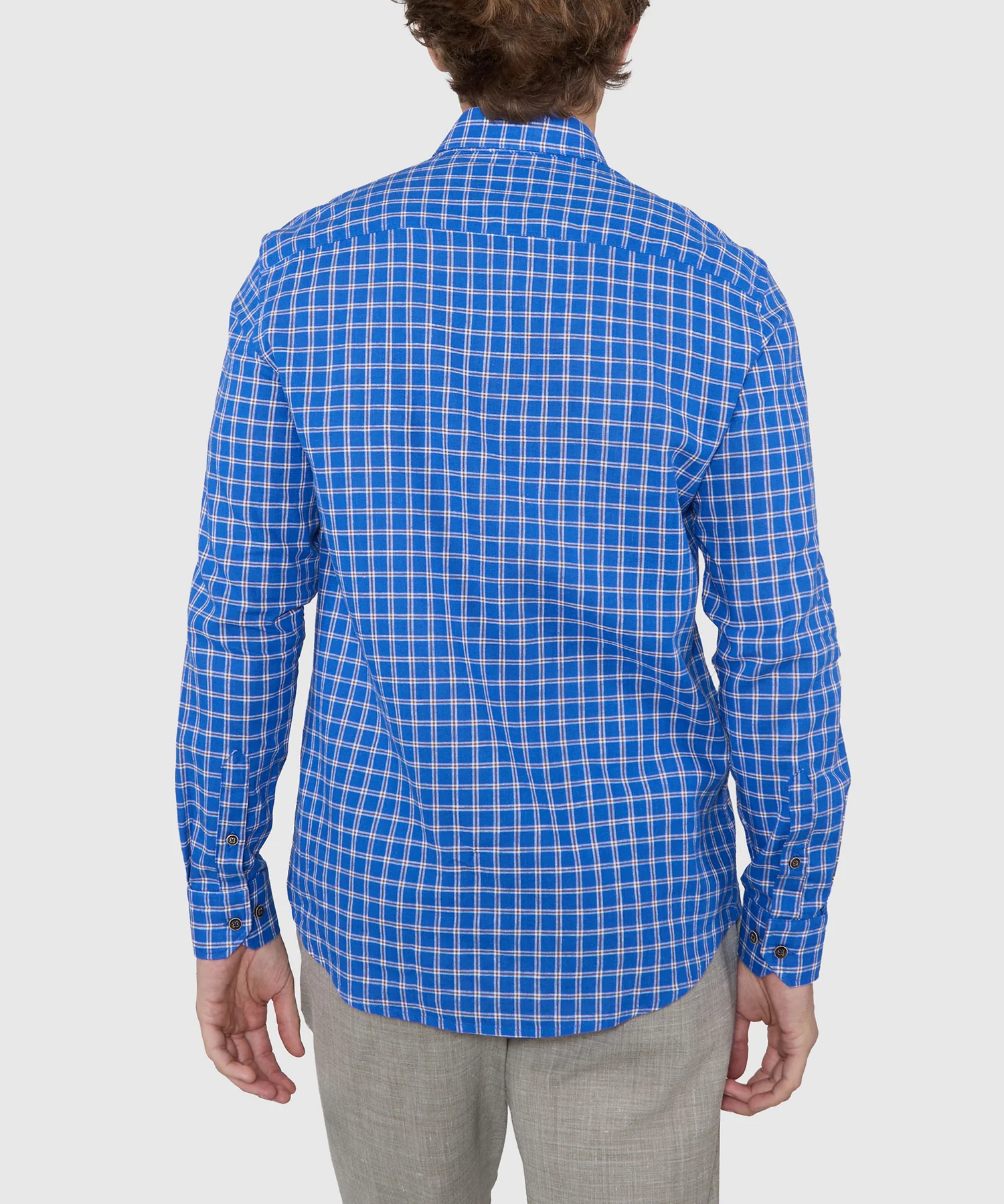 Westport Black Long Sleeve Button-Down Collar Linen-Cotton Sport Shirt - Image 5