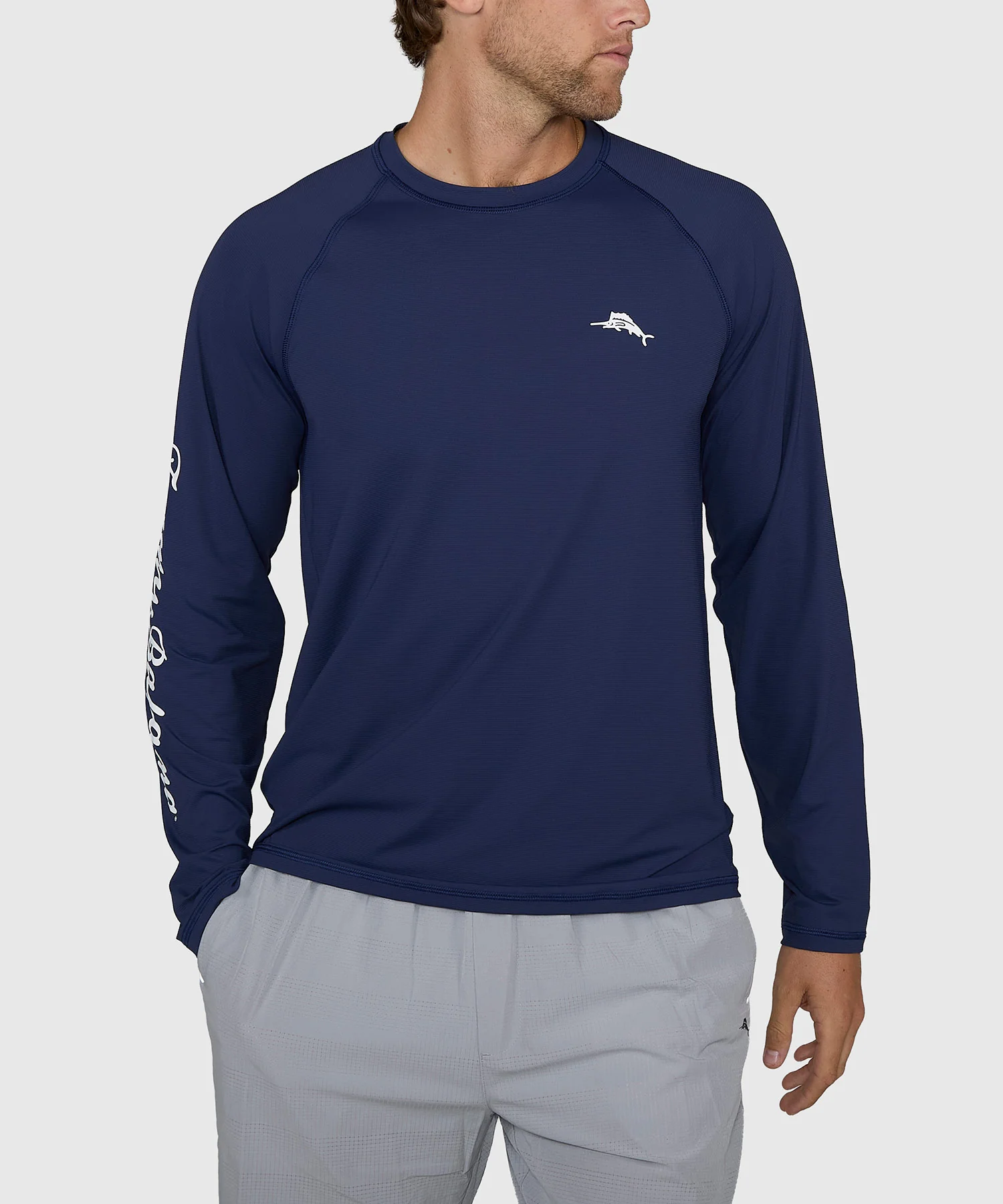 Tommy Bahama Long Sleeve Chill Time Bay Crew Rash Guard Swim Shirt - Image 4