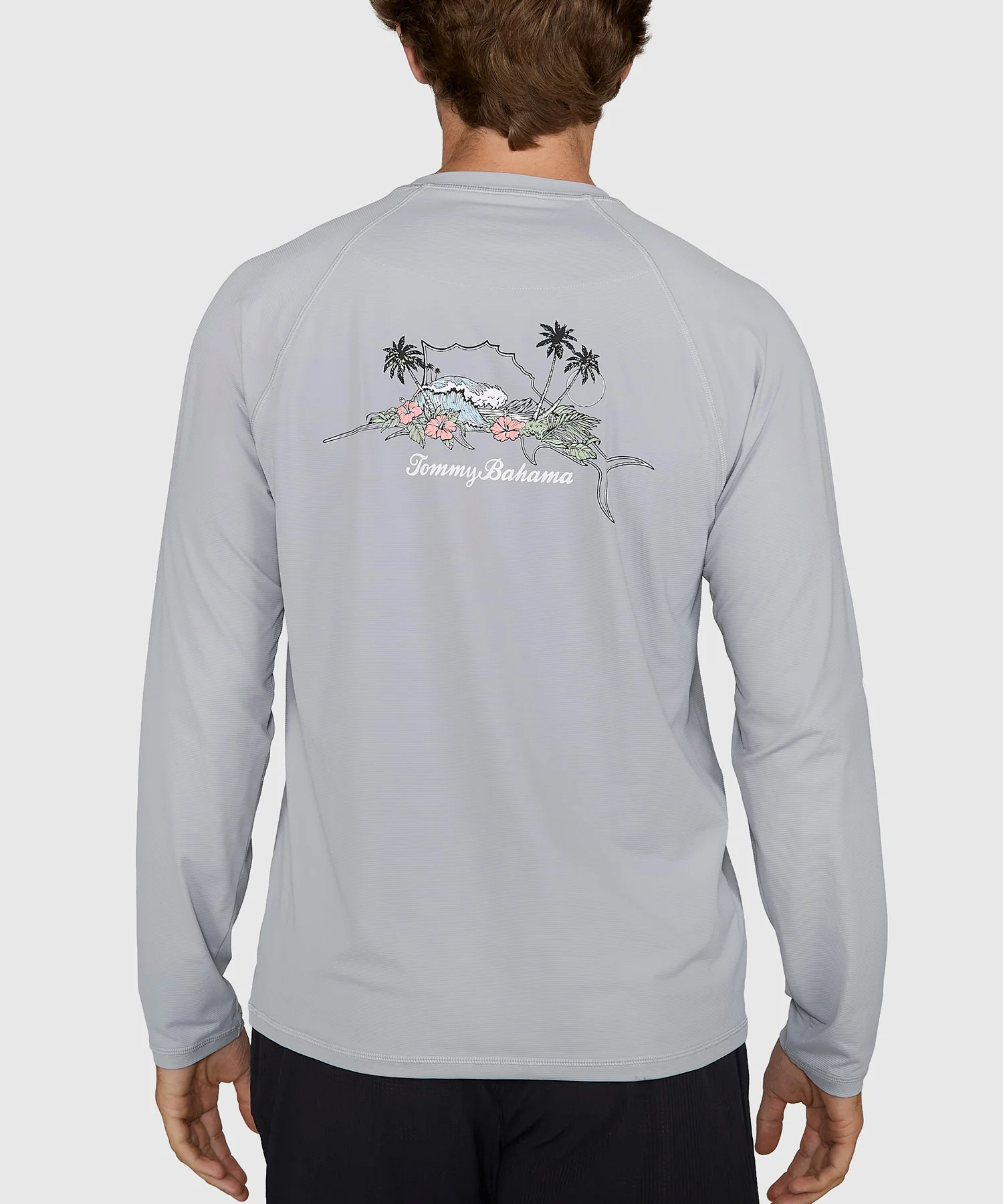 Tommy Bahama Long Sleeve Chill Time Bay Crew Rash Guard Swim Shirt - Image 7