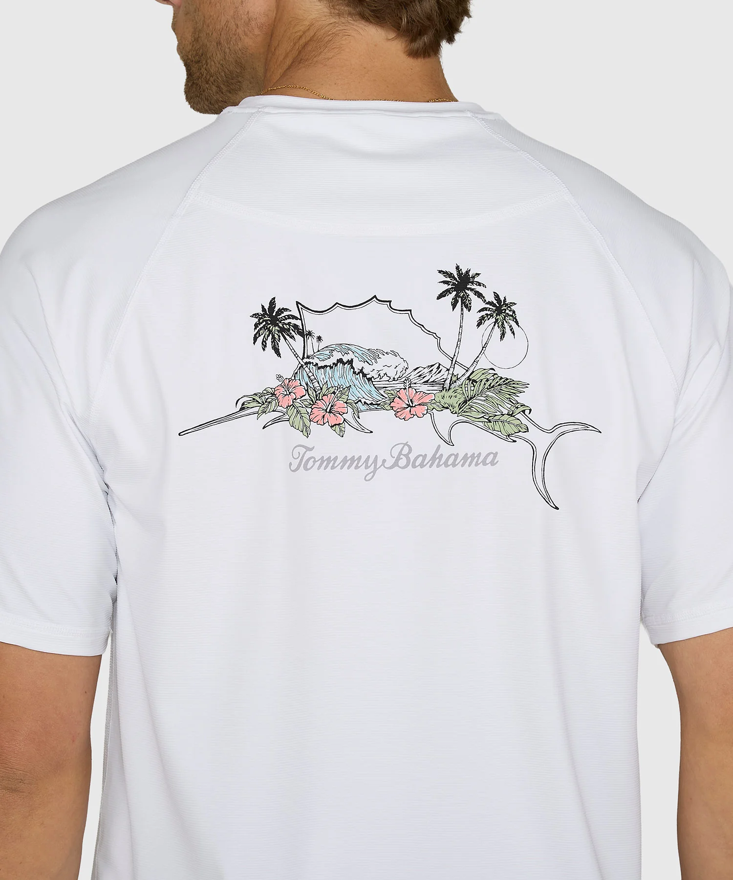 Tommy Bahama Short Sleeve Chill Time Bay Crew Rash Guard Shirt - Image 10