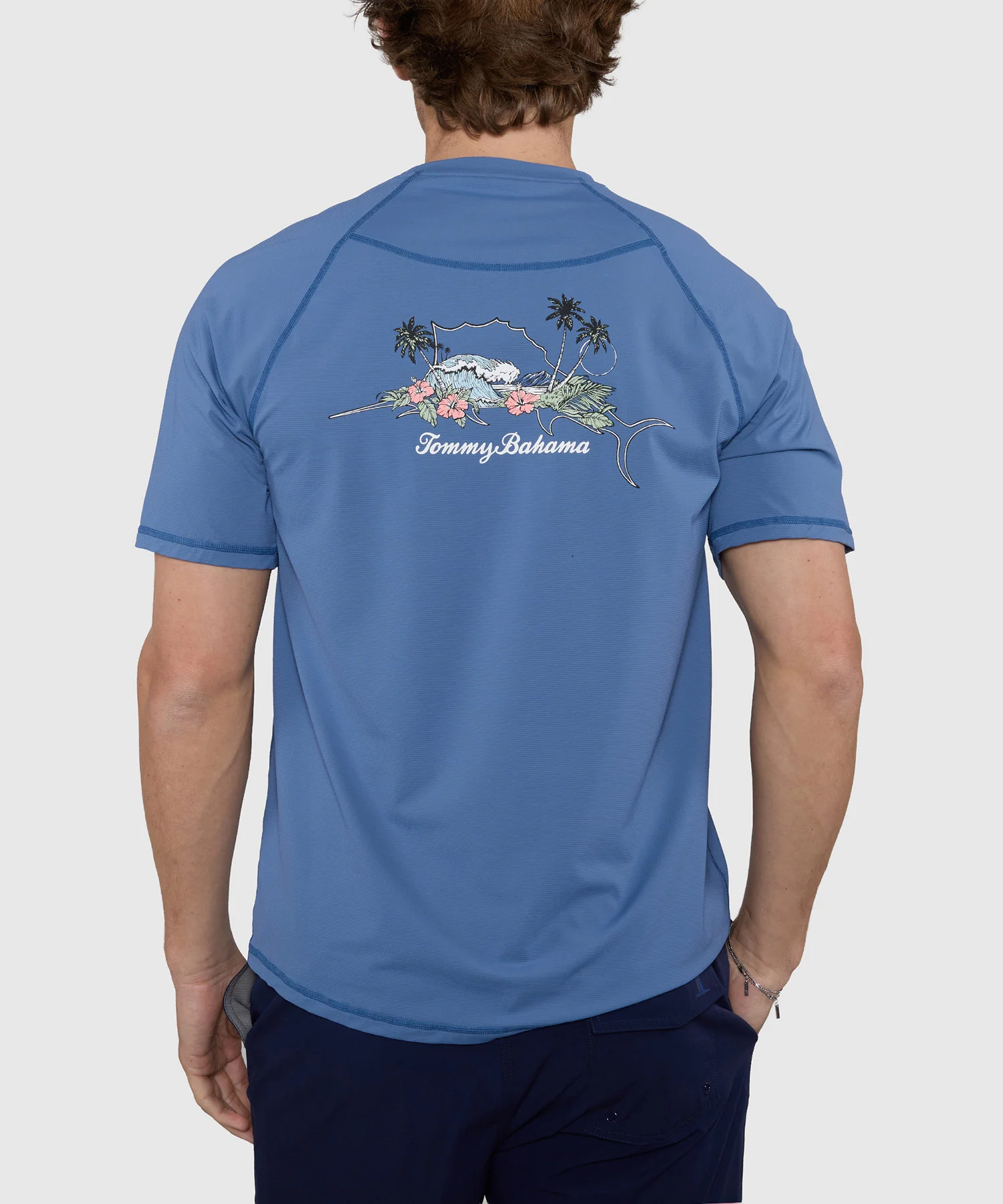 Tommy Bahama Short Sleeve Chill Time Bay Crew Rash Guard Shirt - Image 3