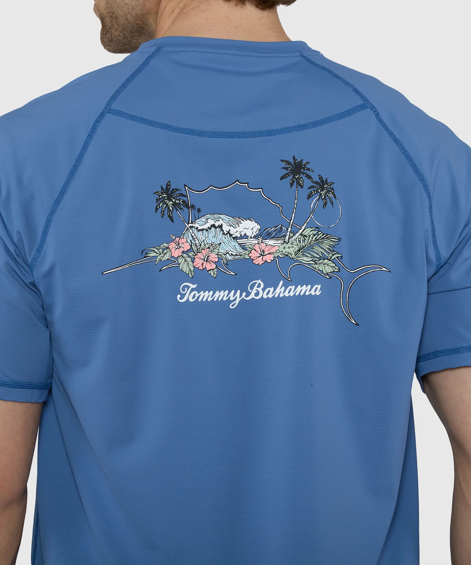 Tommy Bahama Short Sleeve Chill Time Bay Crew Rash Guard Shirt - Image 4