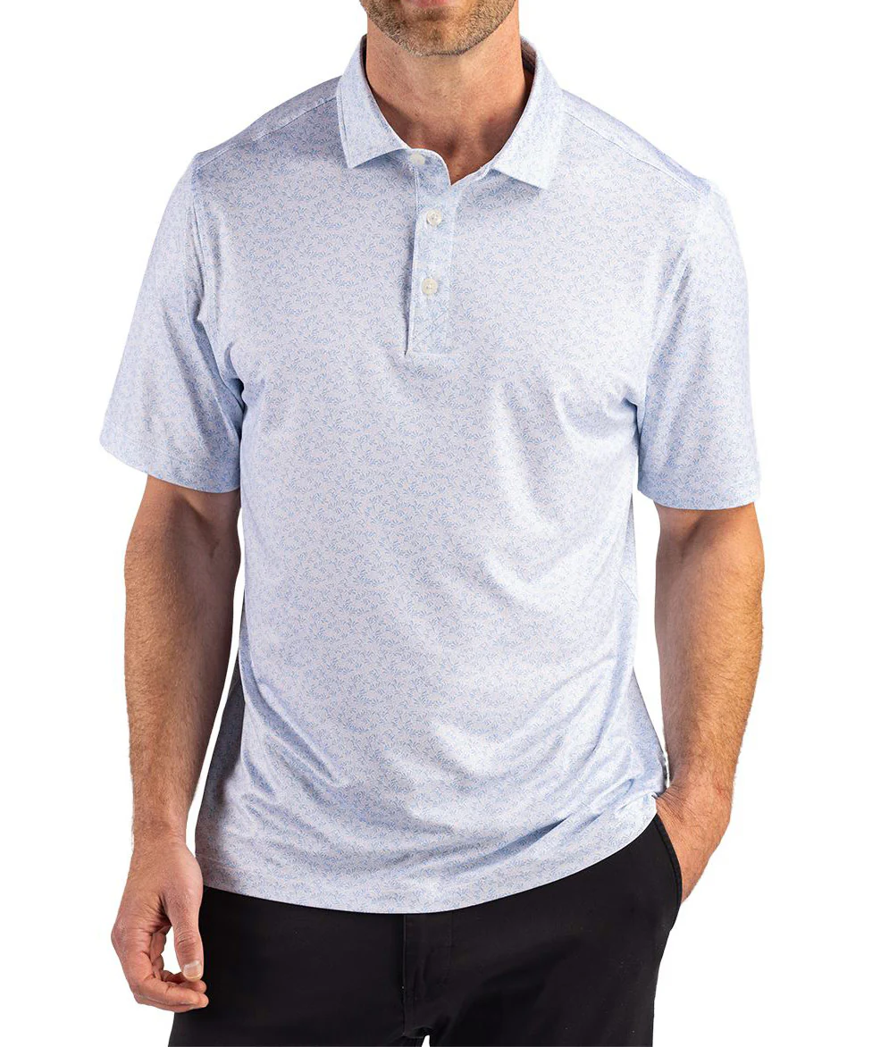 Cutter & Buck Short Sleeve Pike Recycled Fern Print Polo - Image 3