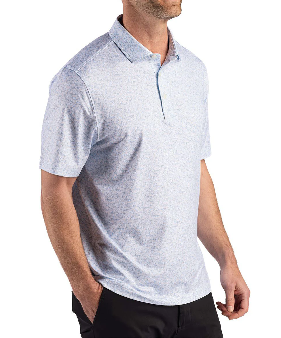 Cutter & Buck Short Sleeve Pike Recycled Fern Print Polo - Image 5