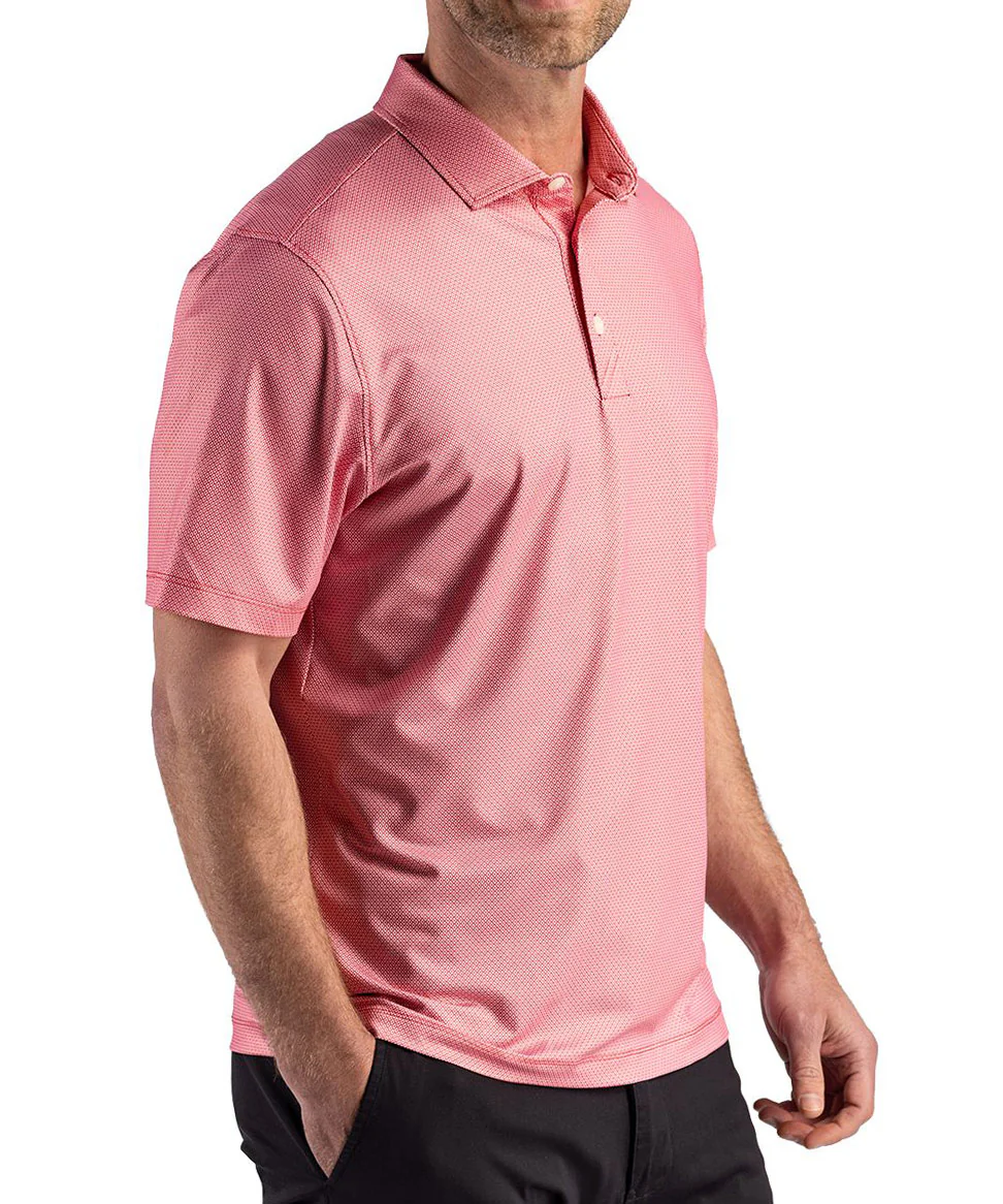 Cutter & Buck Short Sleeve Pike Recycled Lattice Print Polo - Image 5