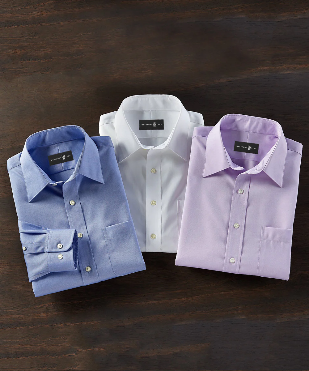 Westport 1989 Pinpoint Spread Collar Dress Shirt - Image 4