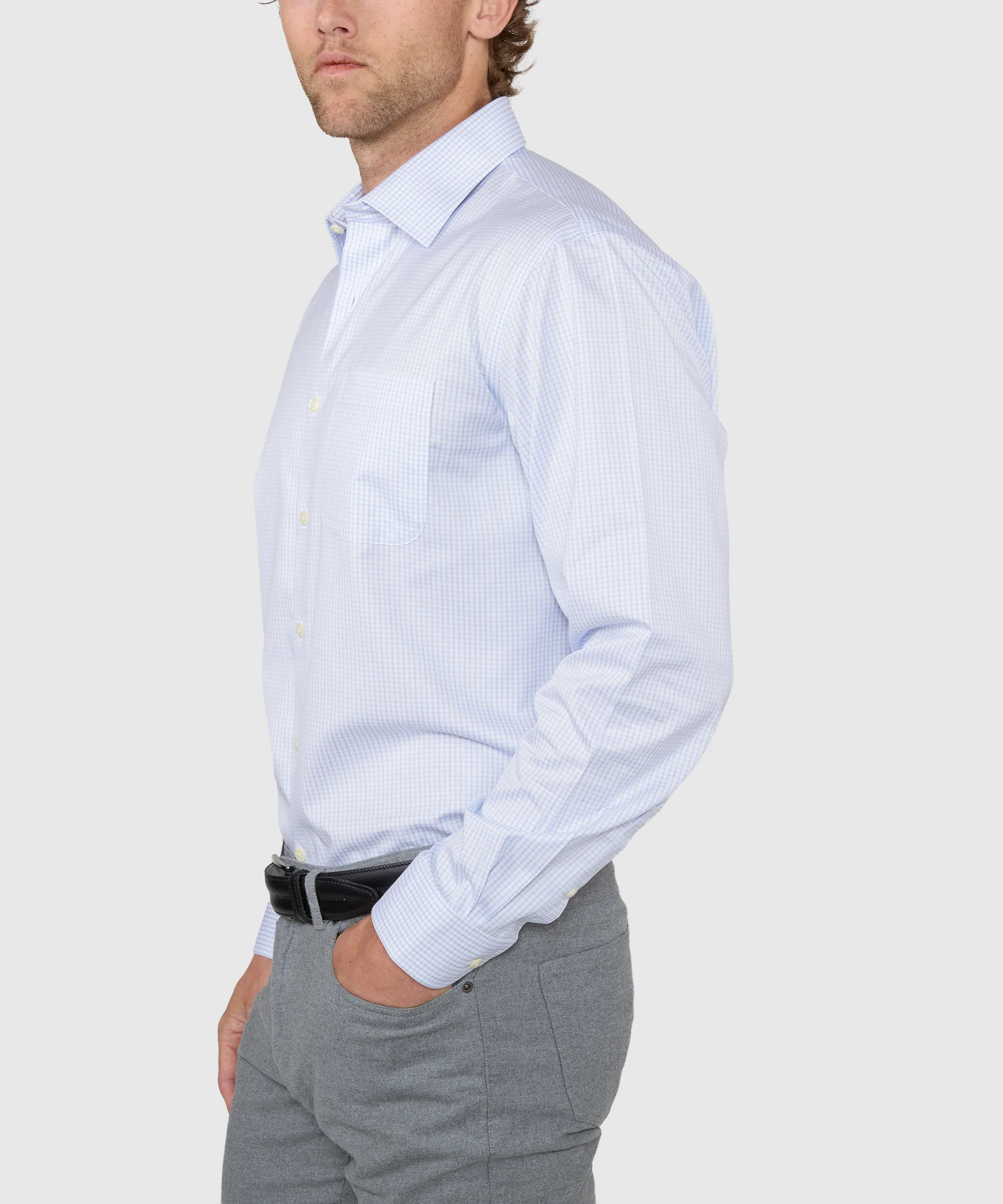 Wilkes & Riley Long Sleeve Dobby Check Dress Shirt - Image 3