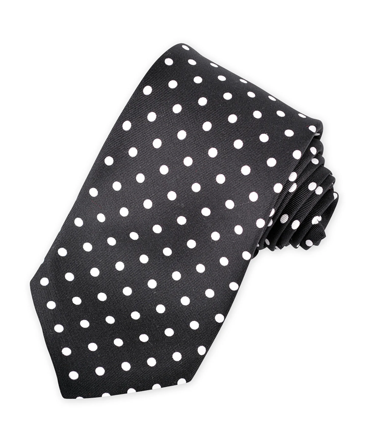 Westport Black Italian Silk Dot Tie - Image 4