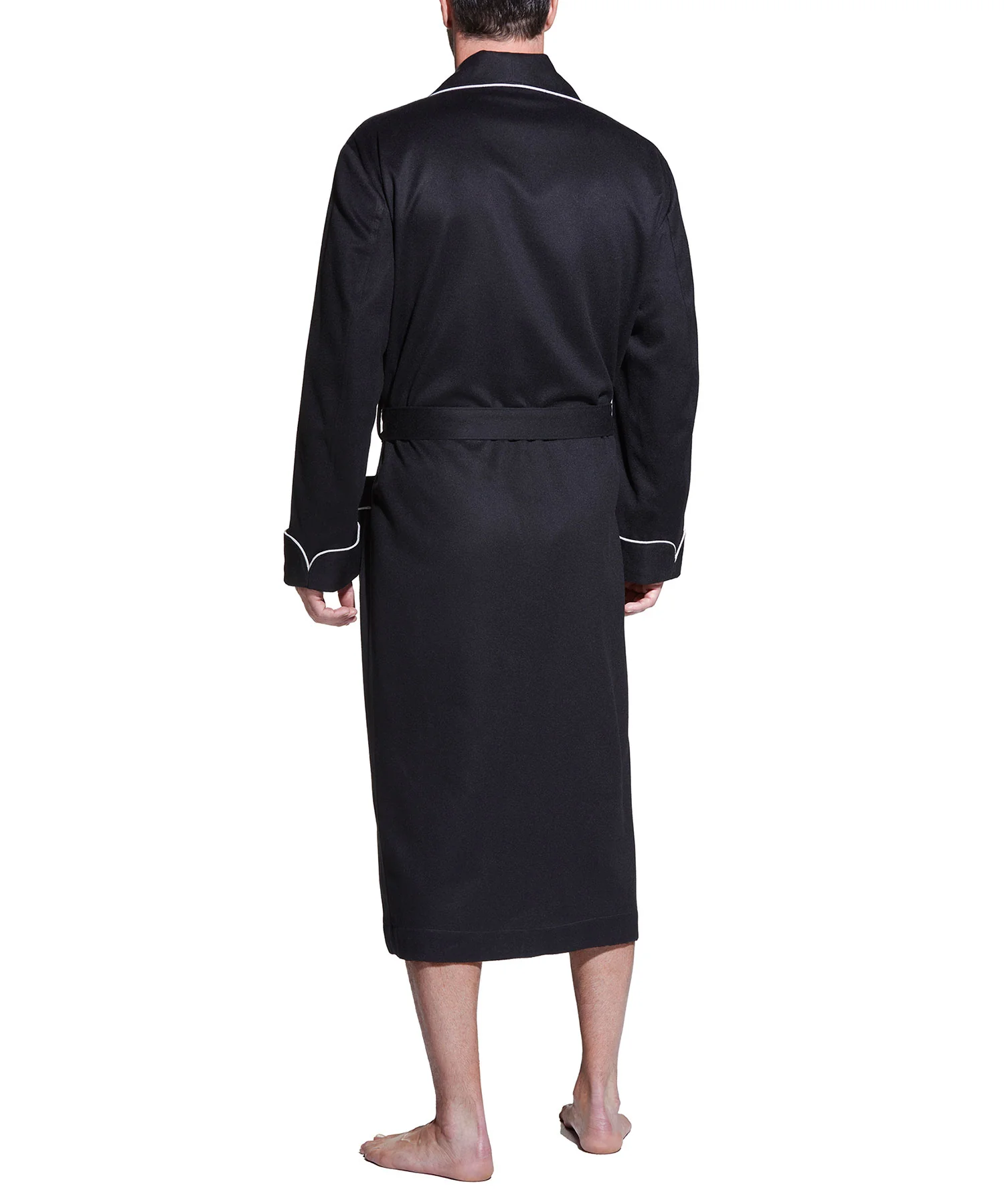Westport Black Made-to-Order Customizable Cashmere Shawl Robe - Image 10