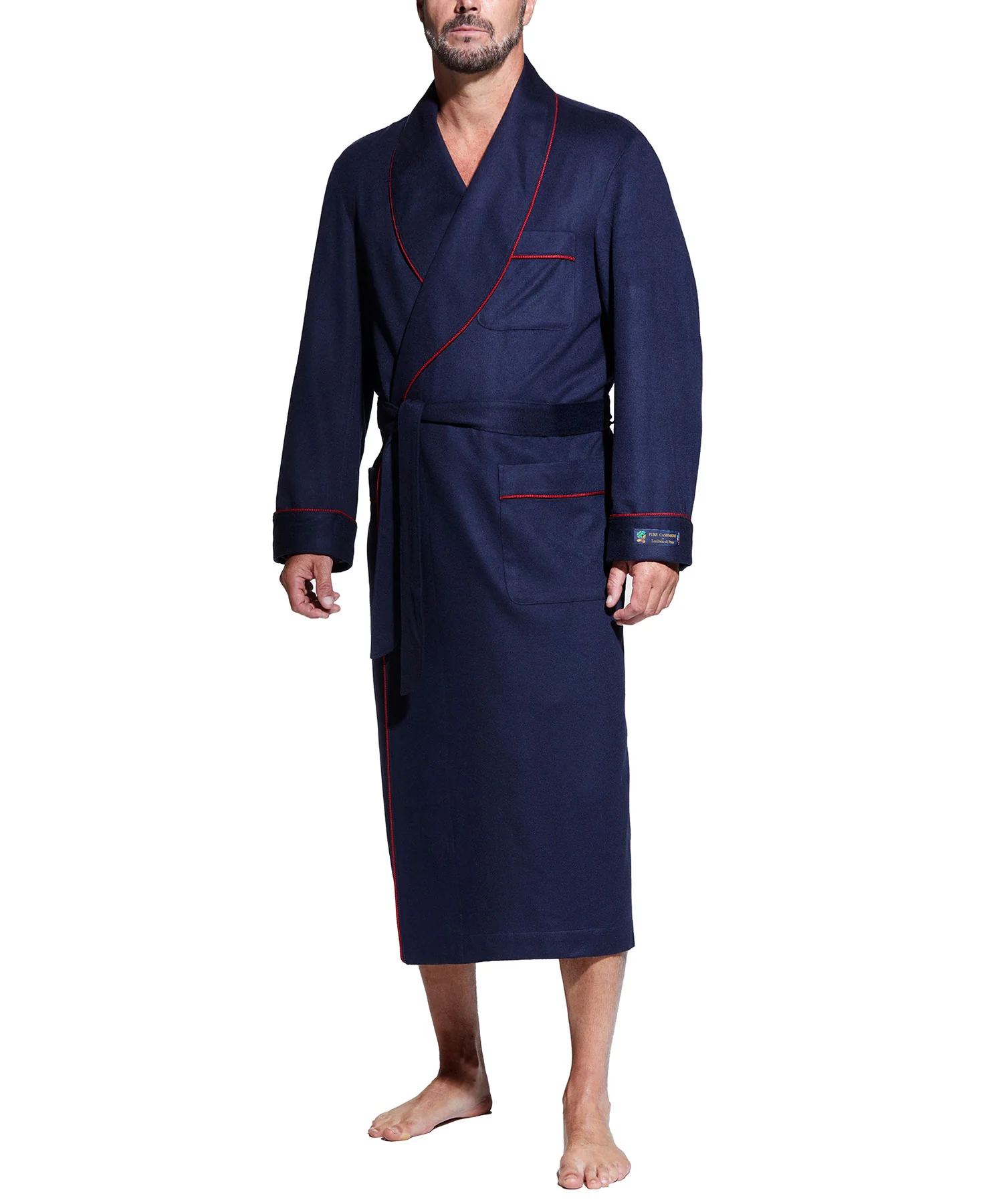 Westport Black Made-to-Order Customizable Cashmere Shawl Robe - Image 14
