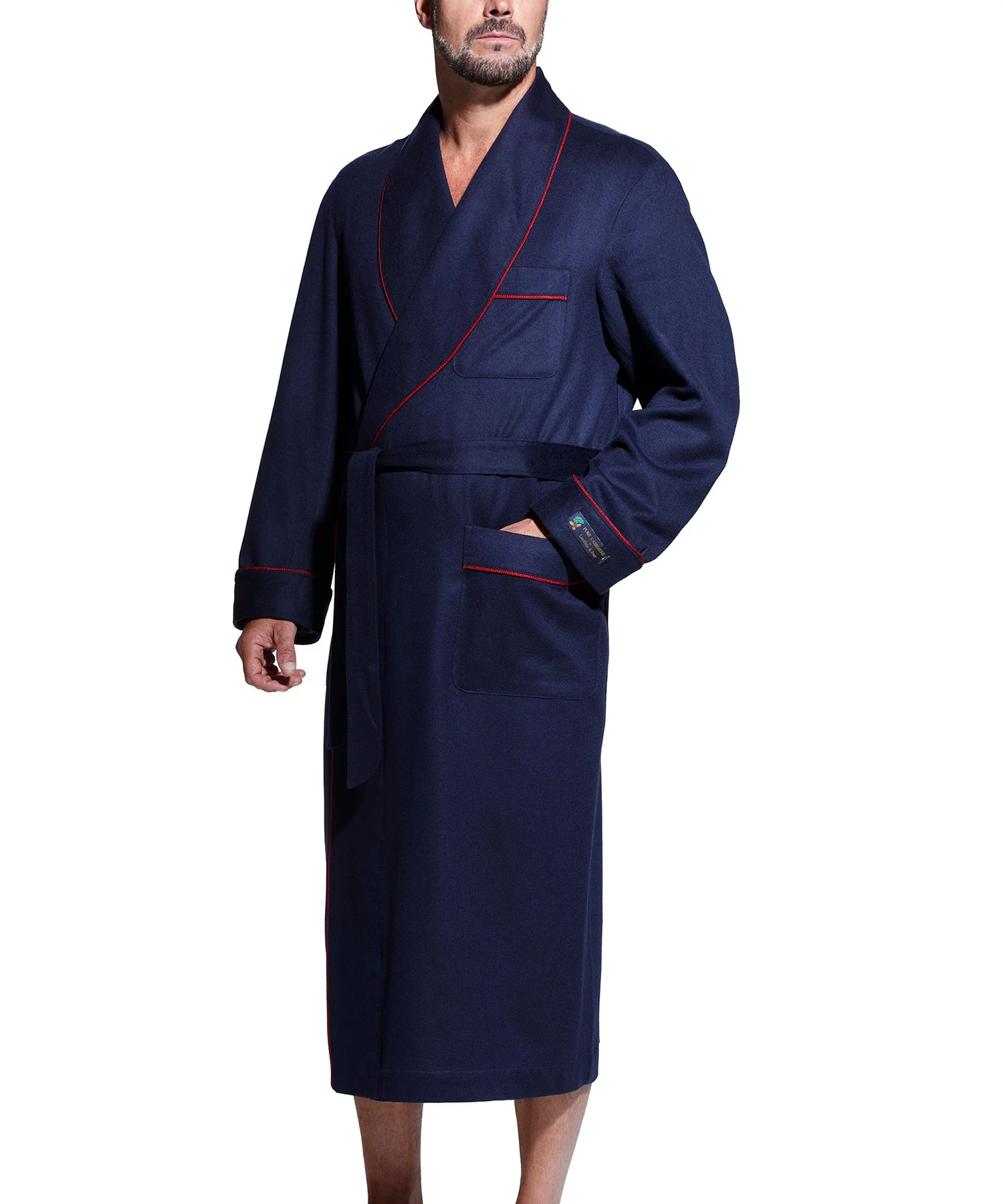 Westport Black Made-to-Order Customizable Cashmere Shawl Robe - Image 15