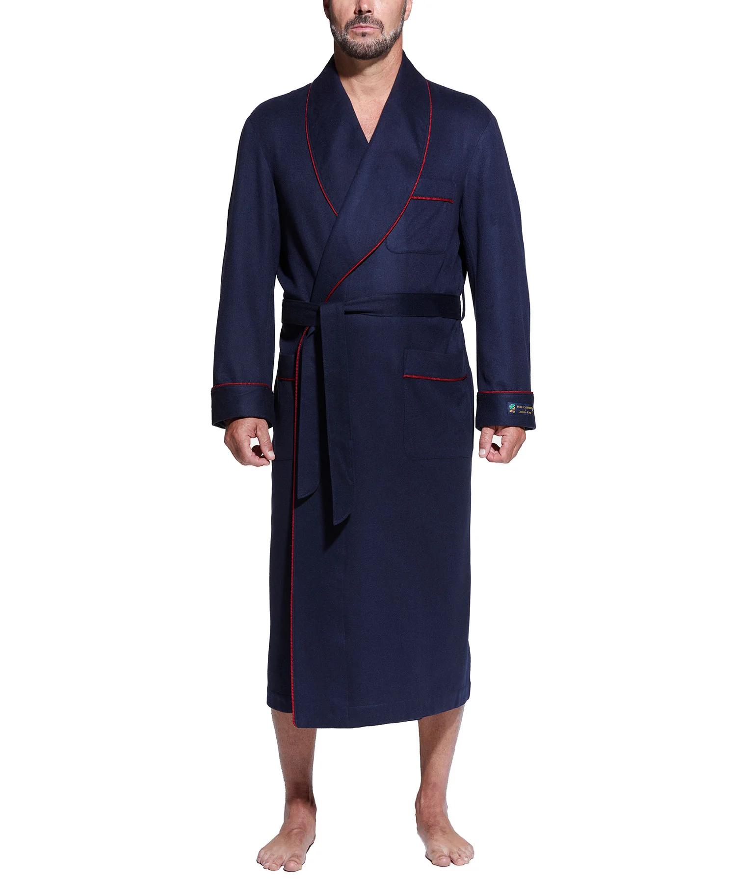 Westport Black Made-to-Order Customizable Cashmere Shawl Robe - Image 16